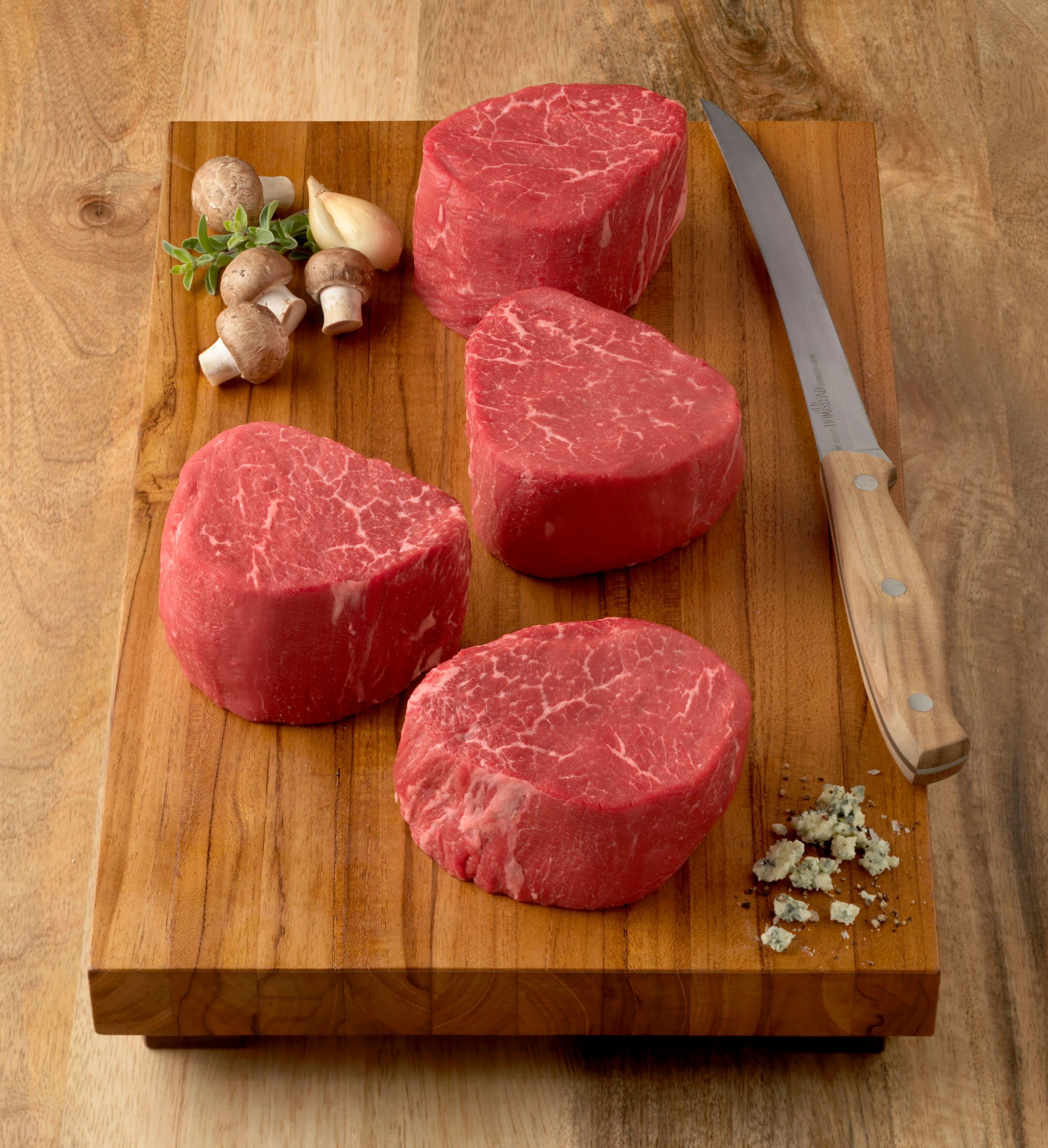 raw natural filet mignon steaks